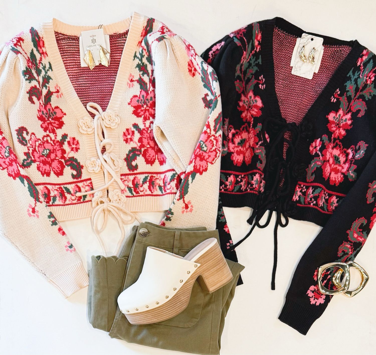 Vivian Floral Cardi (Cream)