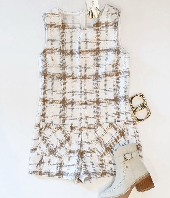 So Classic Tweed Romper