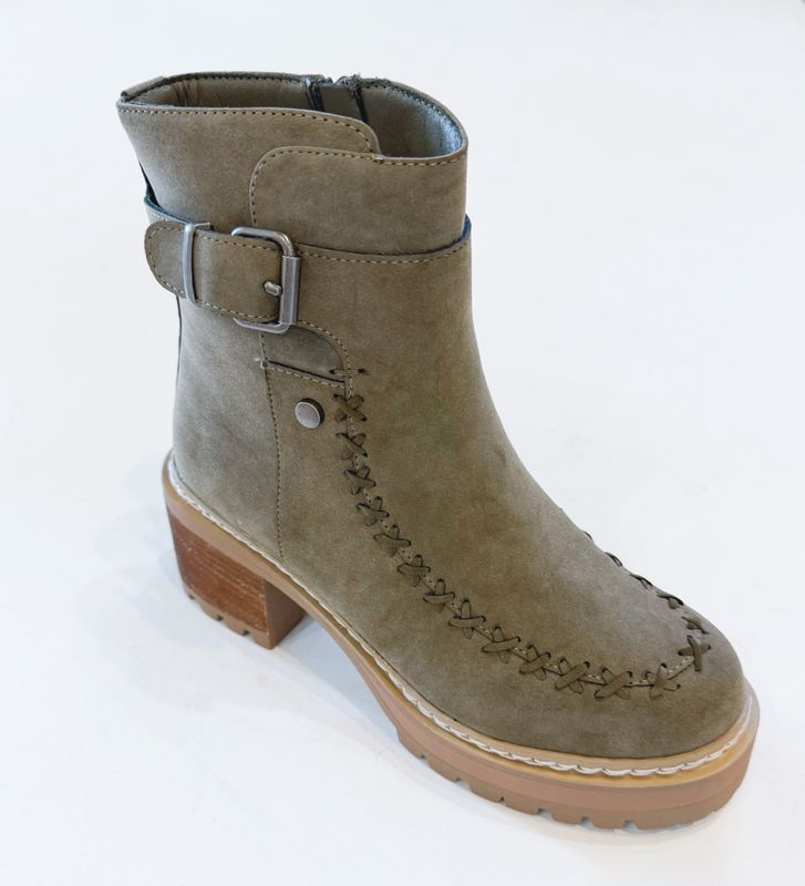 Toula Olive Suede Boot