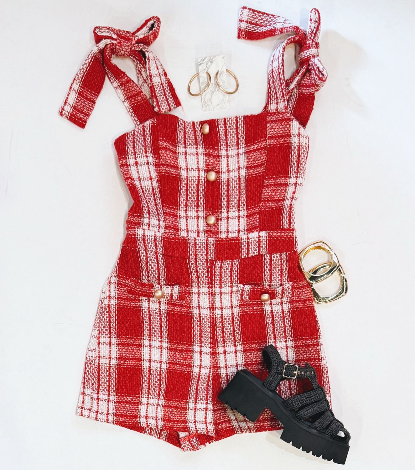 Roll With It Tweed Romper