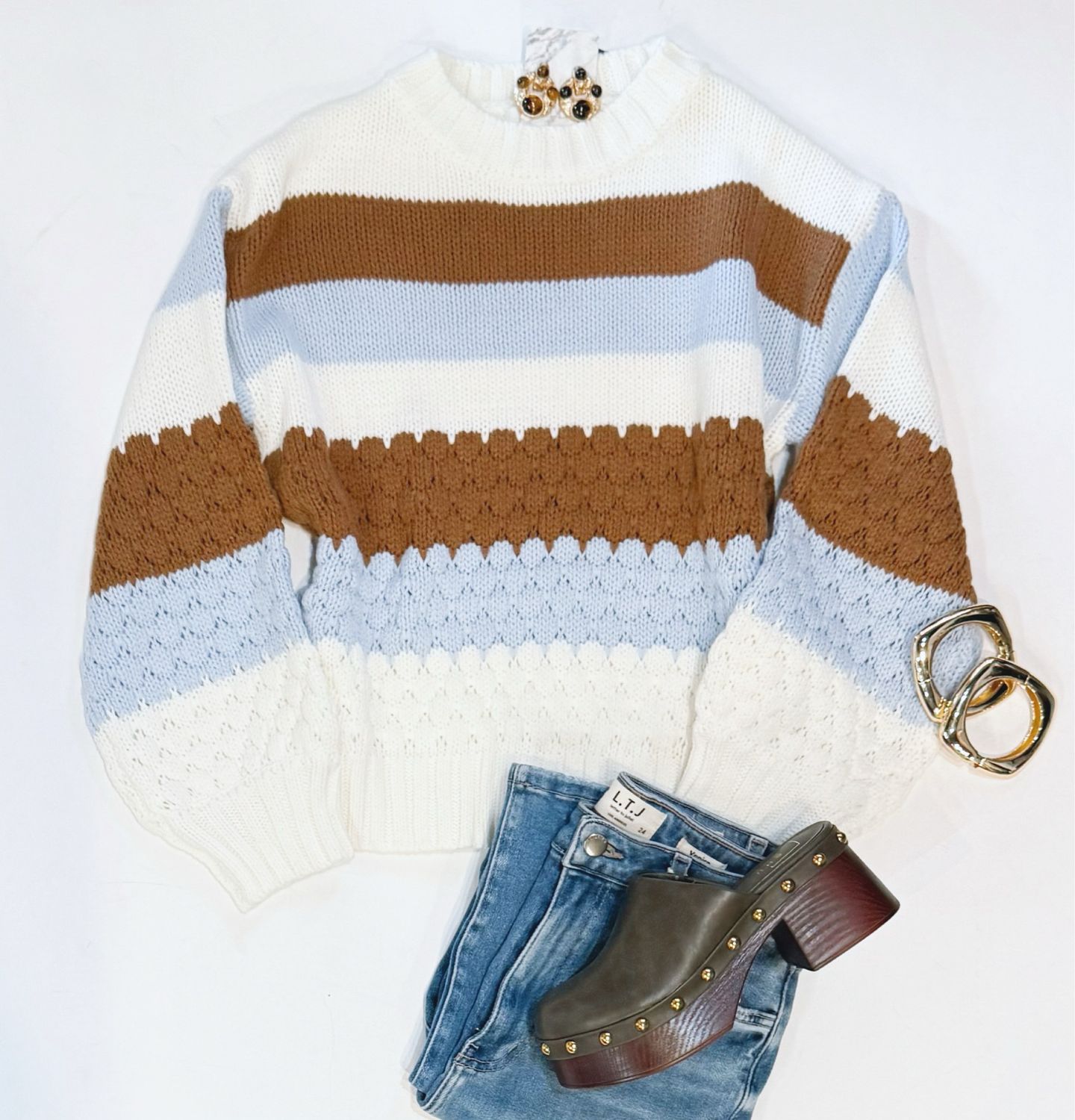 Autumn Skies Detailed Knit