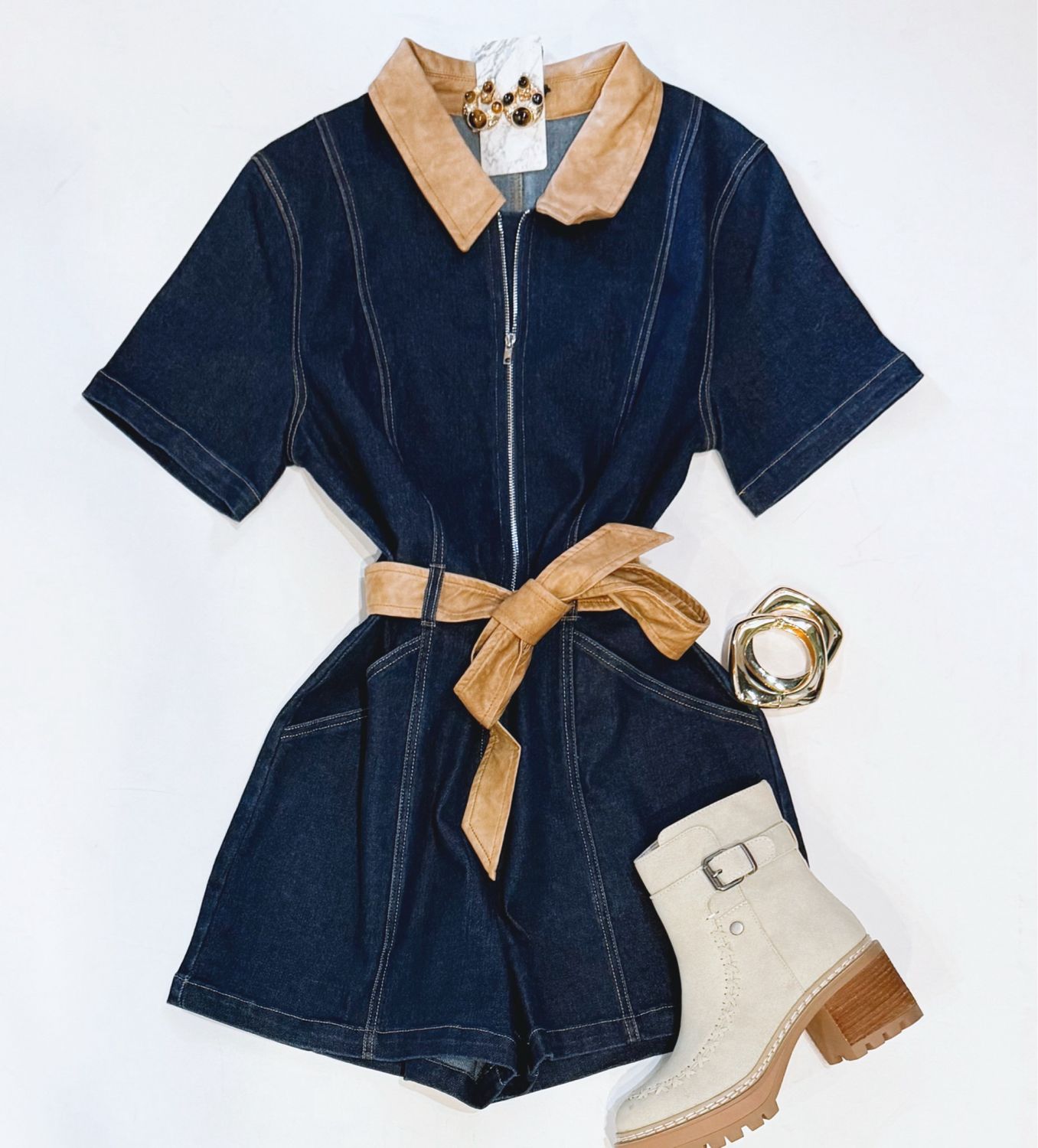 Dark Denim Rodeo Romper