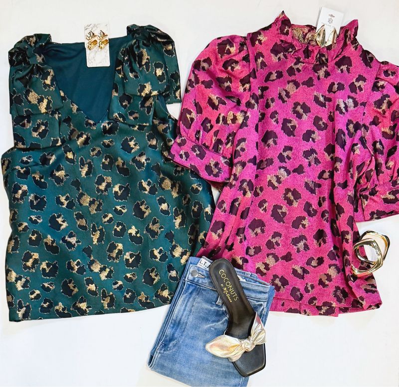 Brocade Holiday Top (Magenta)