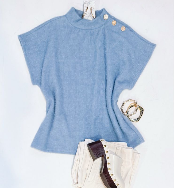 Festive Blue Shimmer Top