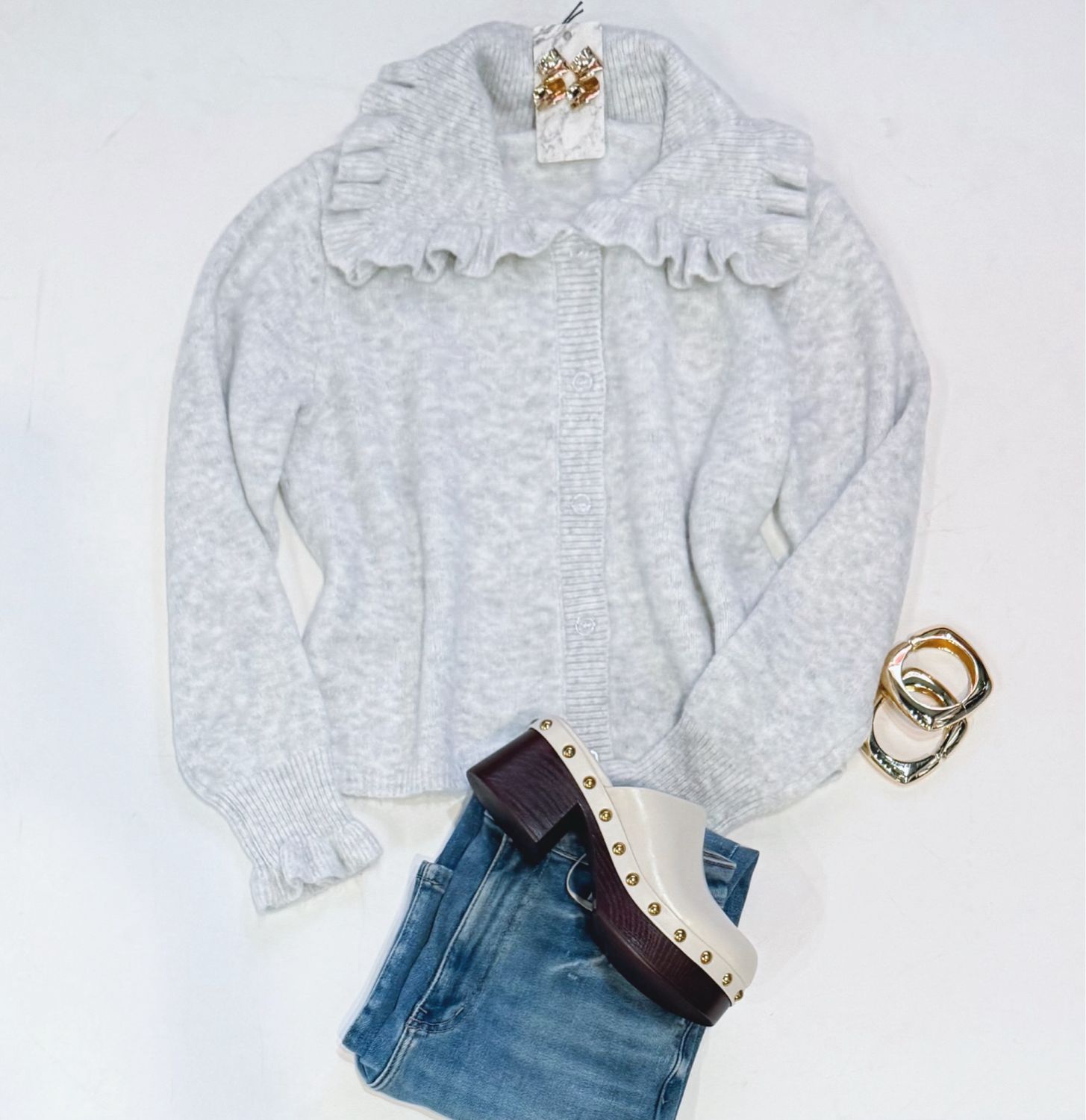 Holiday Frills Heather Cardi