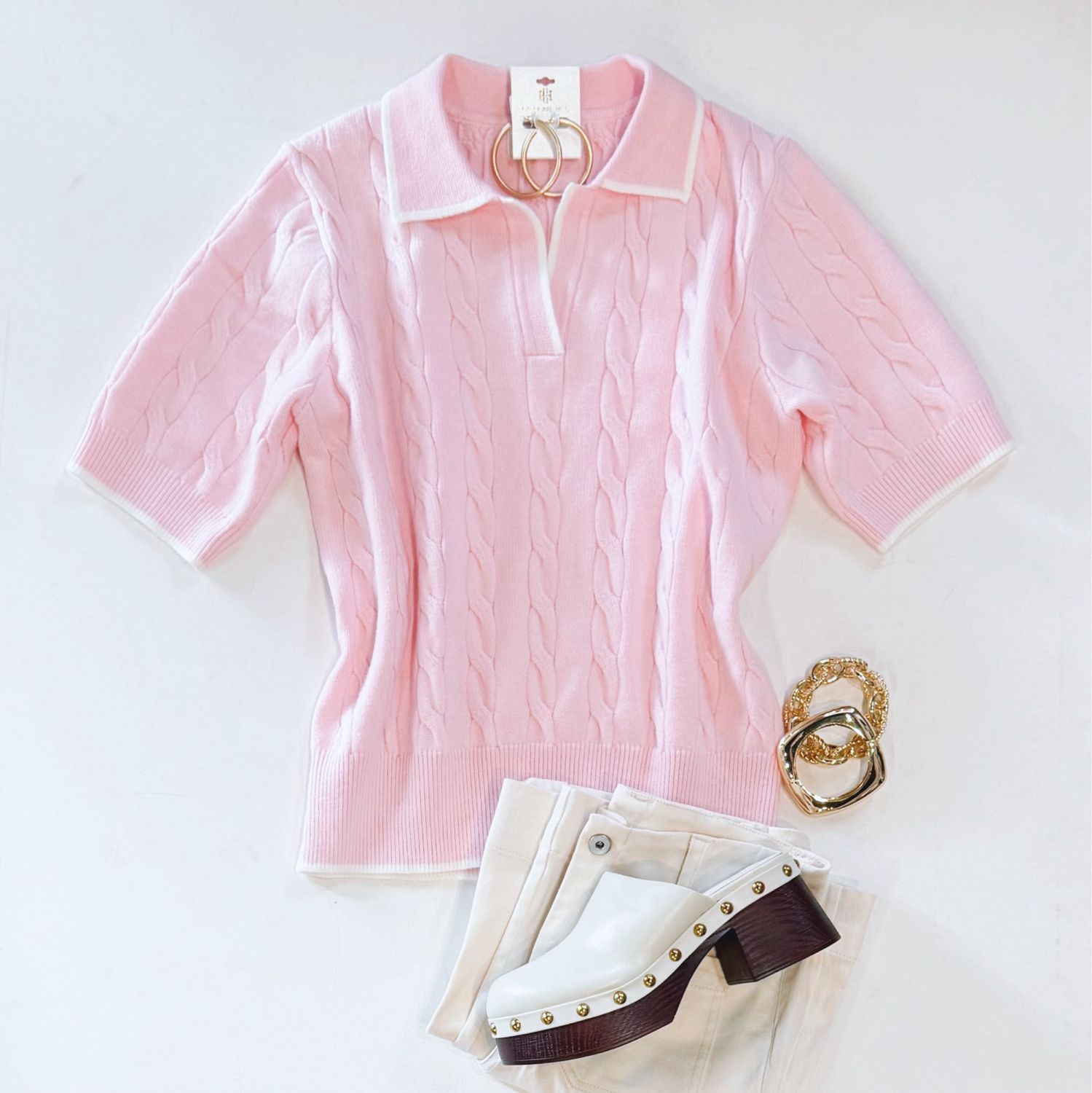 Softest Pink Cable Knit