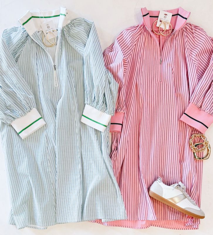 Sporty Spice Pinstripe Dress (Bubblegum)