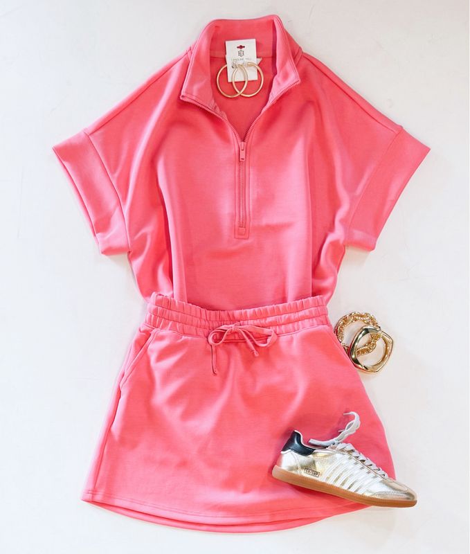 Carpool Skort Set (Pink Coral)