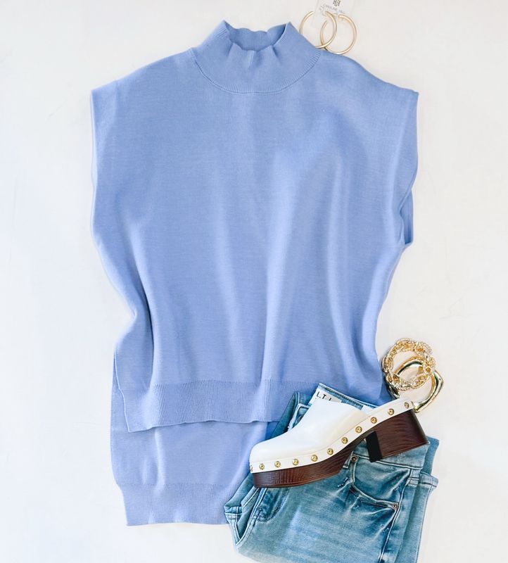 Frosted Periwinkle Mockneck