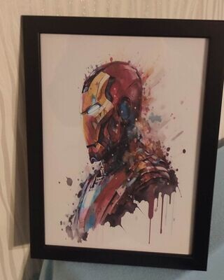 CADRE A4 MARVEL WATERCOLOR IRON MAN