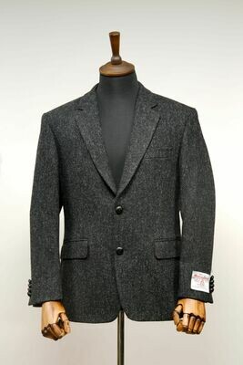 Harris Tweed Mens Jacket | Dark Charcoal Herringbone