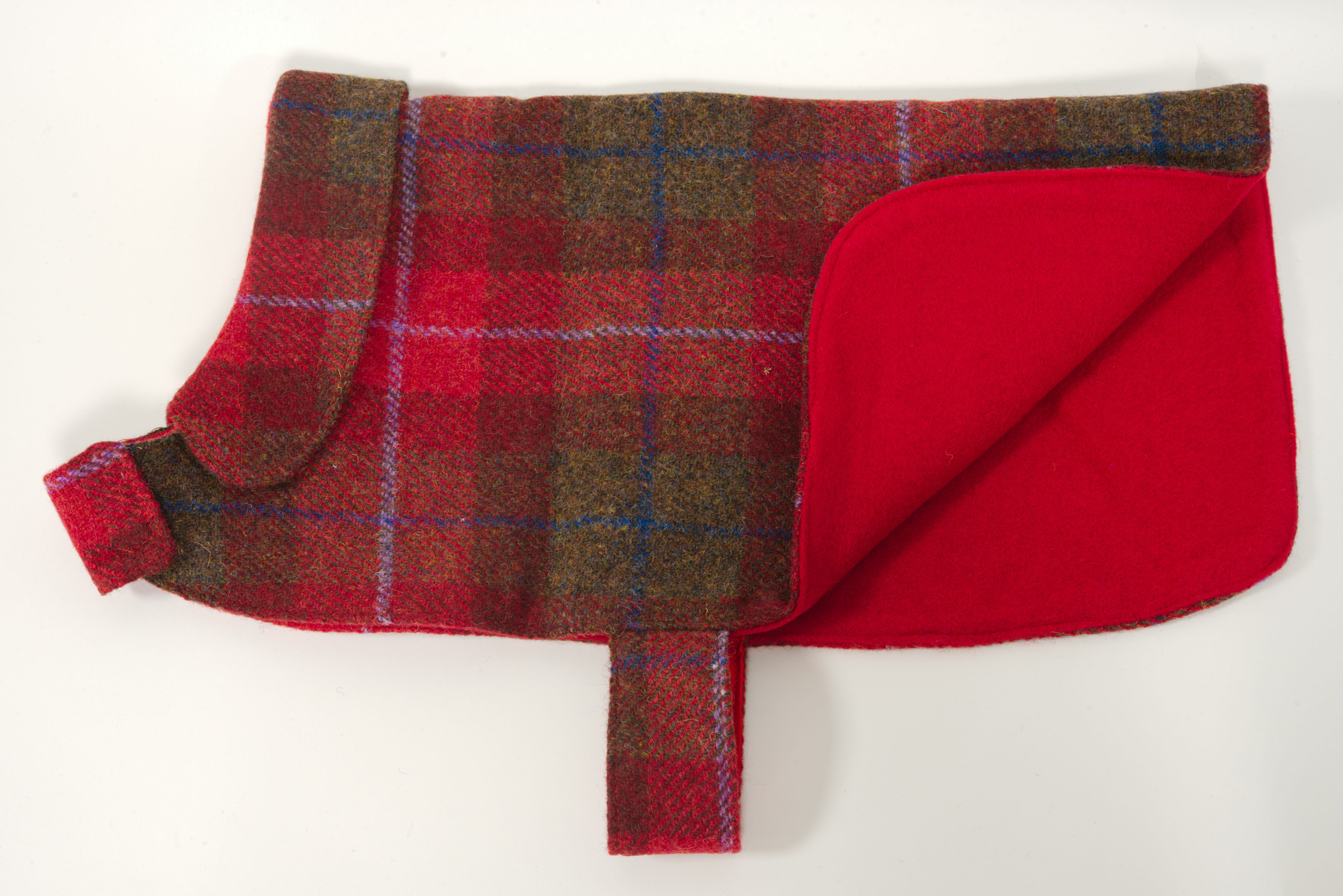 Harris Tweed Cosy Dog Coat Red Check Prices From