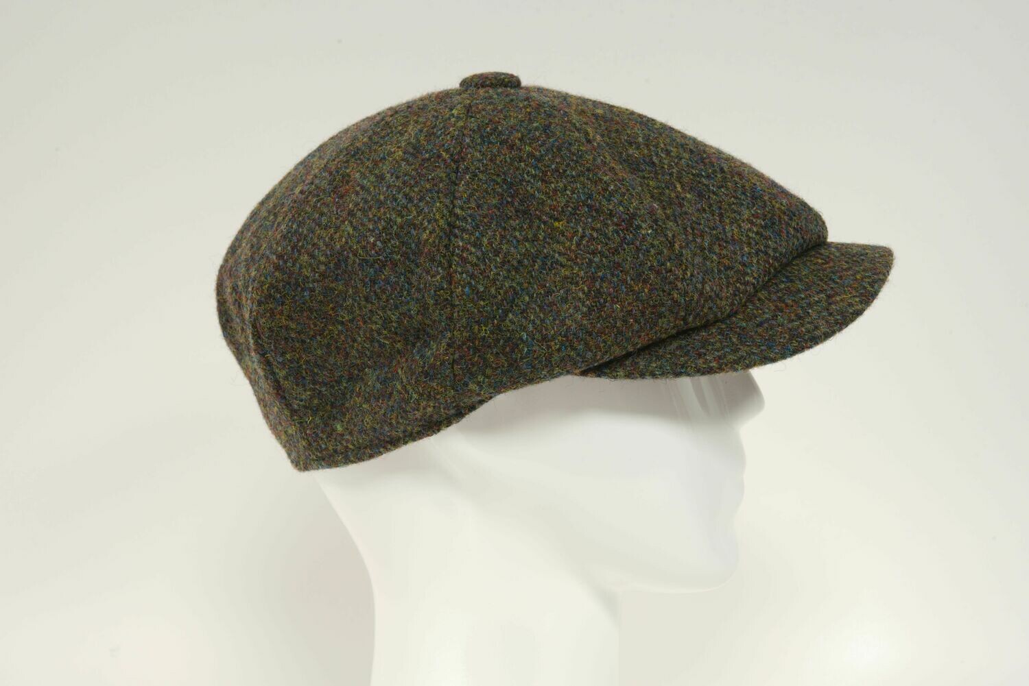 Harris Tweed 8 Piece Flat Cap | Green Mix Herringbone (FW2016)