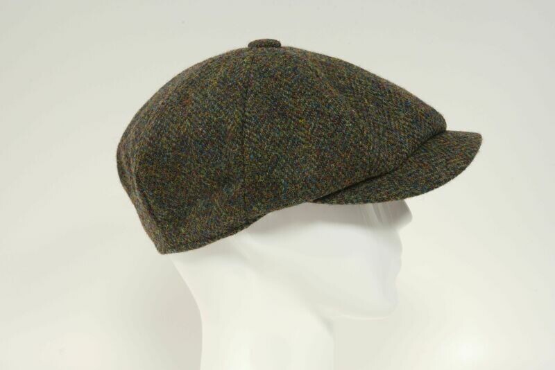 Harris Tweed 8 Piece Flat Cap | Green Mix Herringbone (FW2016)