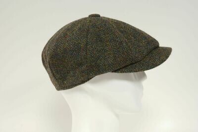 Harris Tweed 8 Piece Flat Cap | Green Mix Herringbone (FW2016)