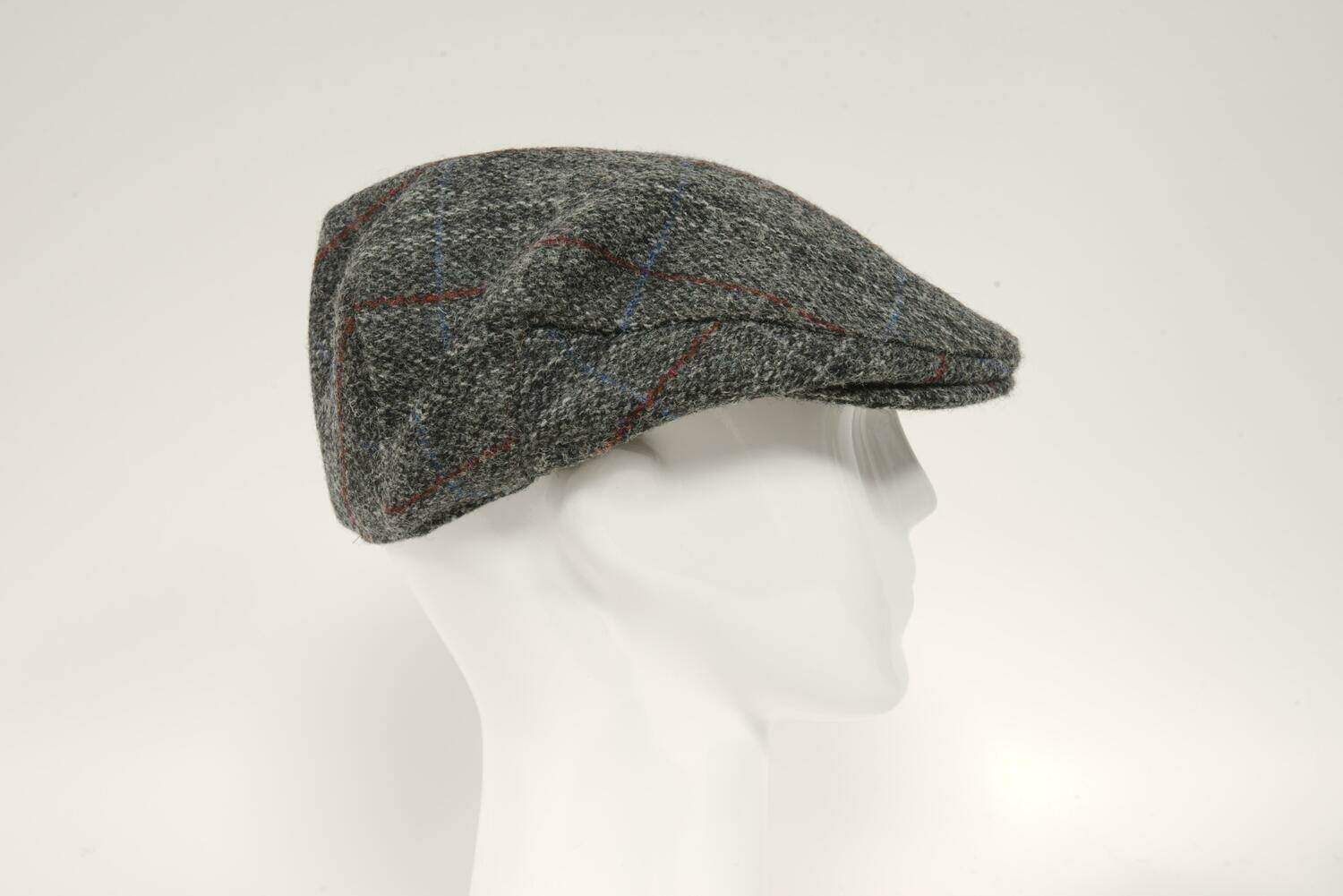 Harris Tweed Flat Cap | Grey Check with Blue/Red Overcheck – Harris Tweed Flat  Cap | Grey Check with Blue/Red Overcheck – Harris Tweed Isle of Harris