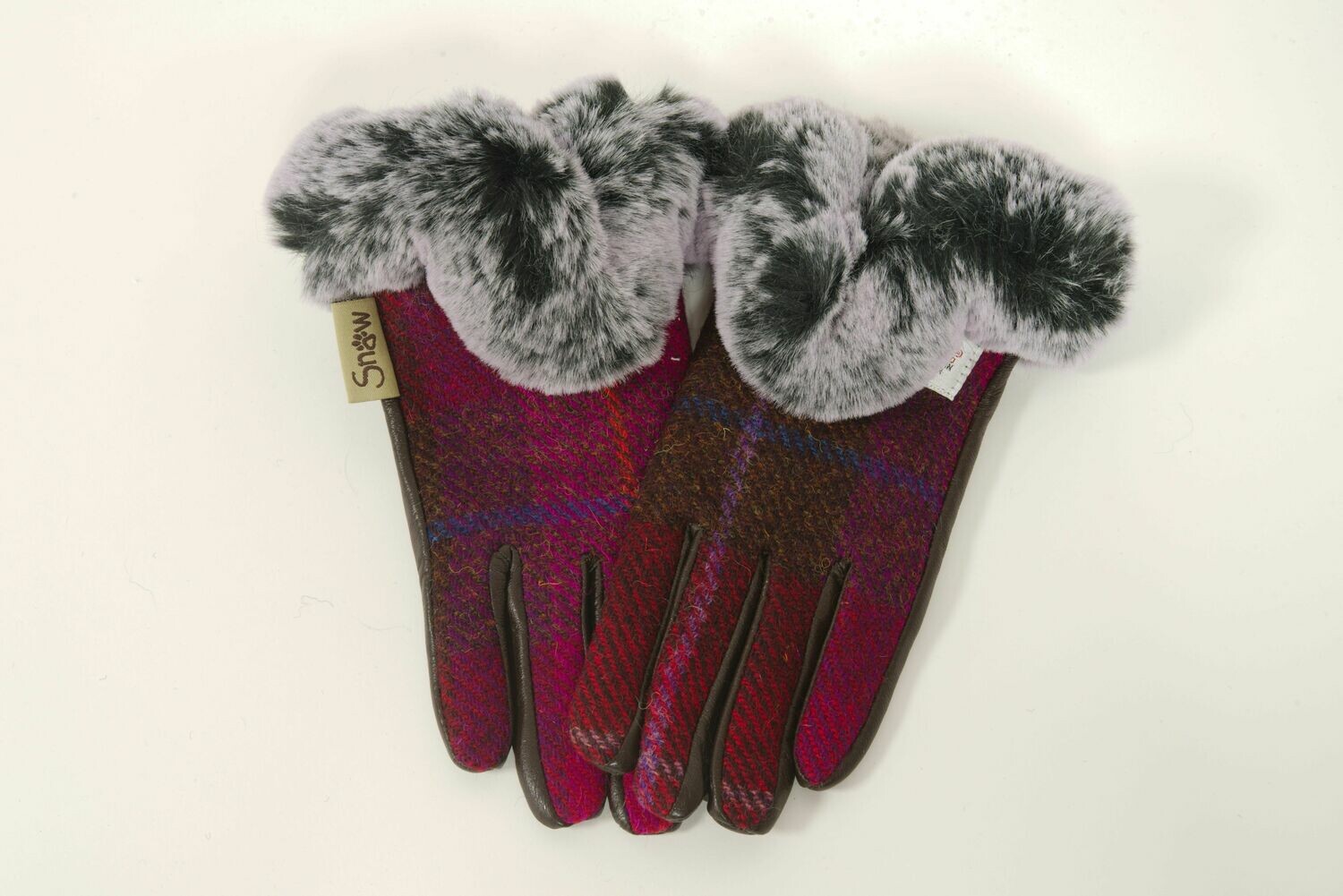 Harris Tweed Ladies Snow Paw Gloves A031 Faux Fur