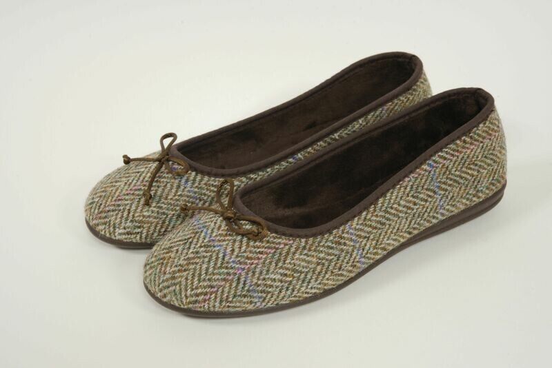 Harris Tweed Ballerina Pumps | Pastel