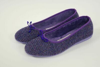 Harris Tweed Ballerina Pumps | Violet