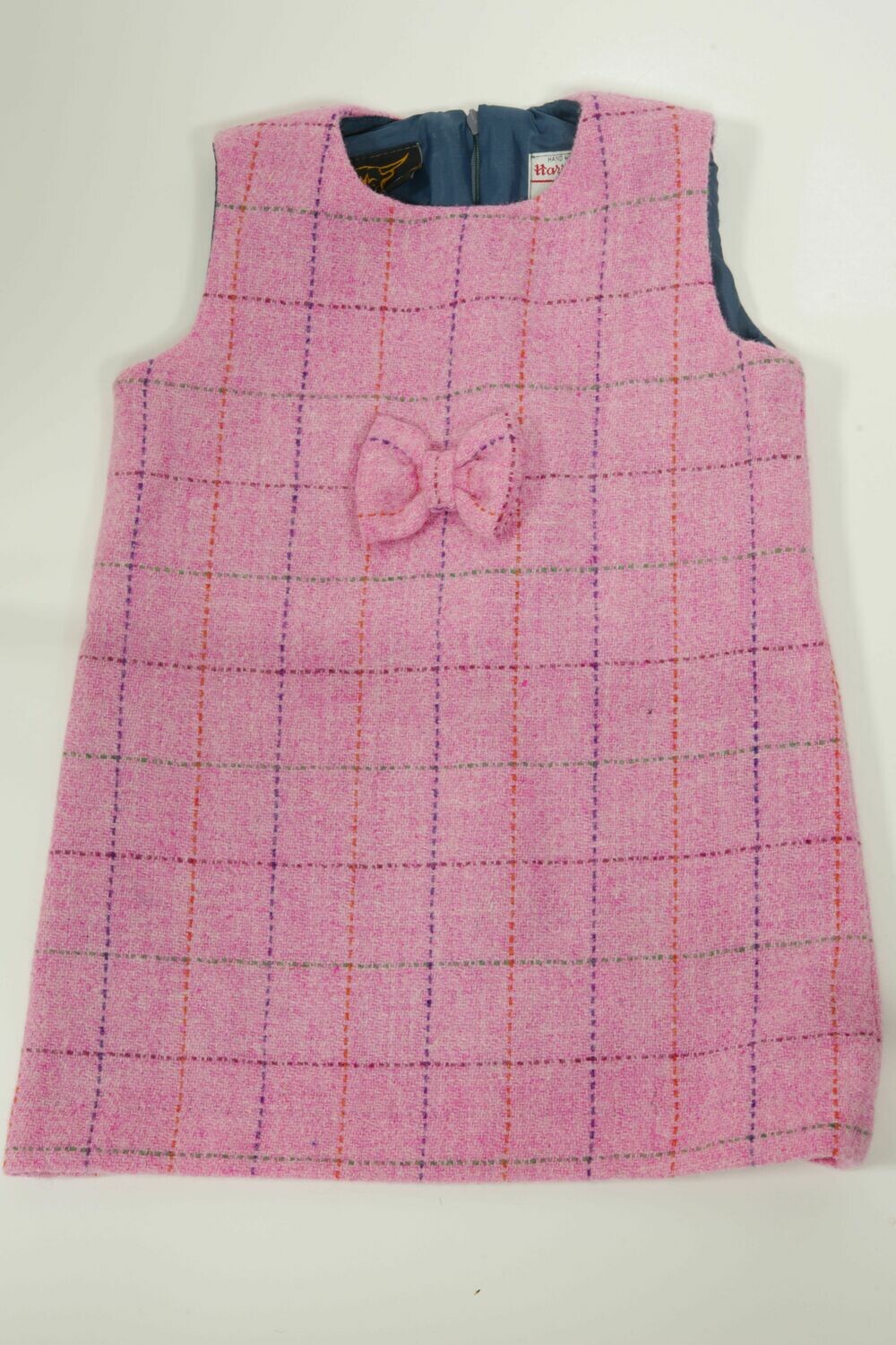 Harris Tweed Childrens Dress Pink With Overcheck