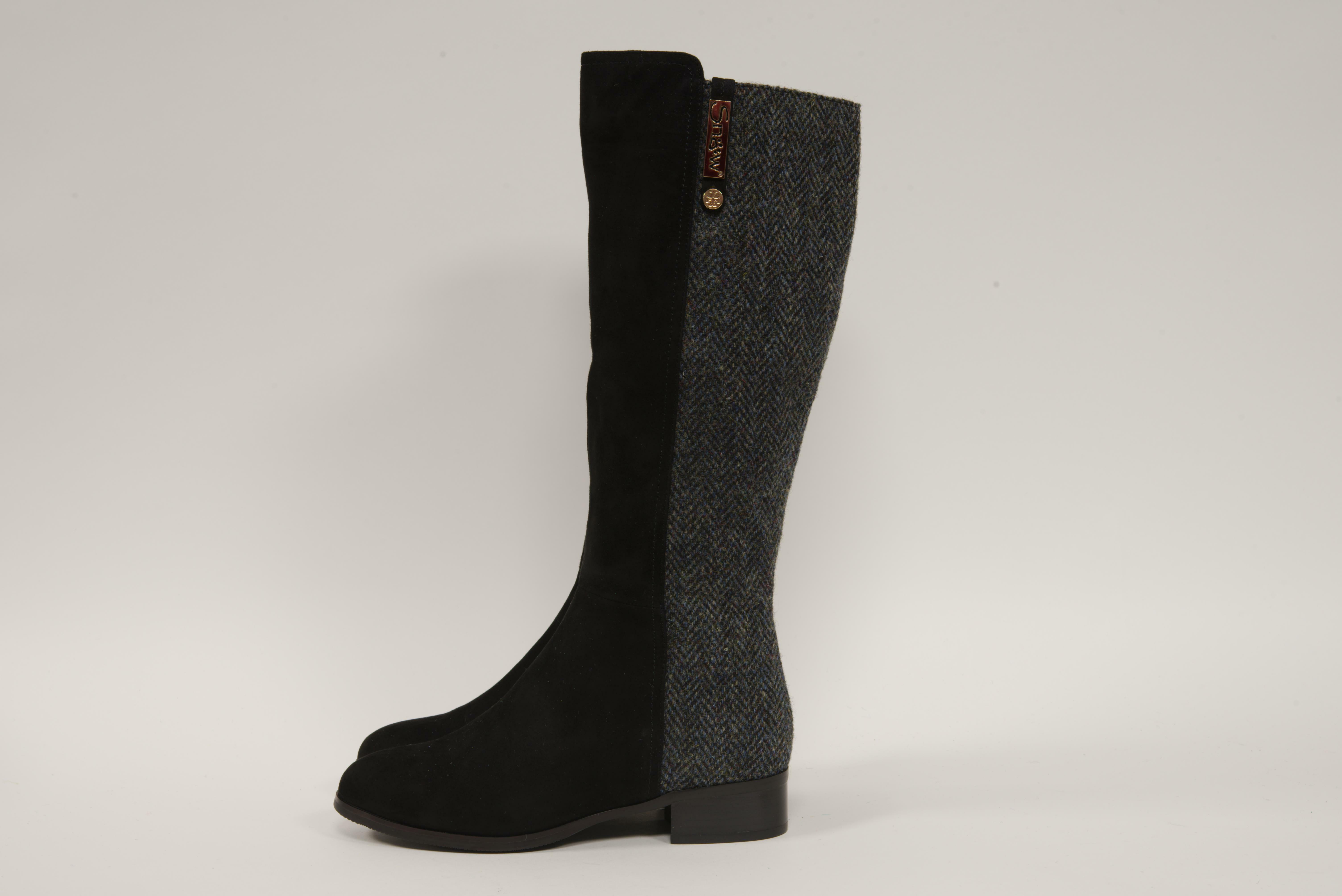 Harris tweed knee high best sale boots