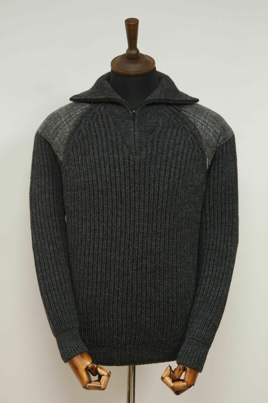 Mens Crofter 1/4 Zip Jumper | Charcoal