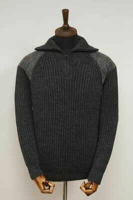 Mens Crofter 1/4 Zip Jumper | Charcoal
