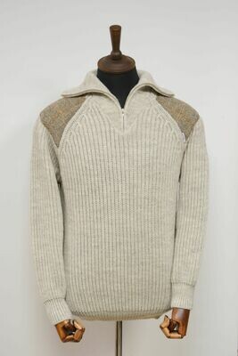 Mens Crofter 1/4 Zip Jumper | Light Grey