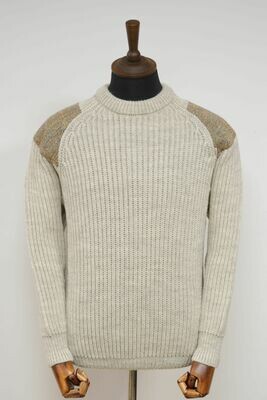 Gamekeeper Chunky Crew Neck Jumper | Light Grey