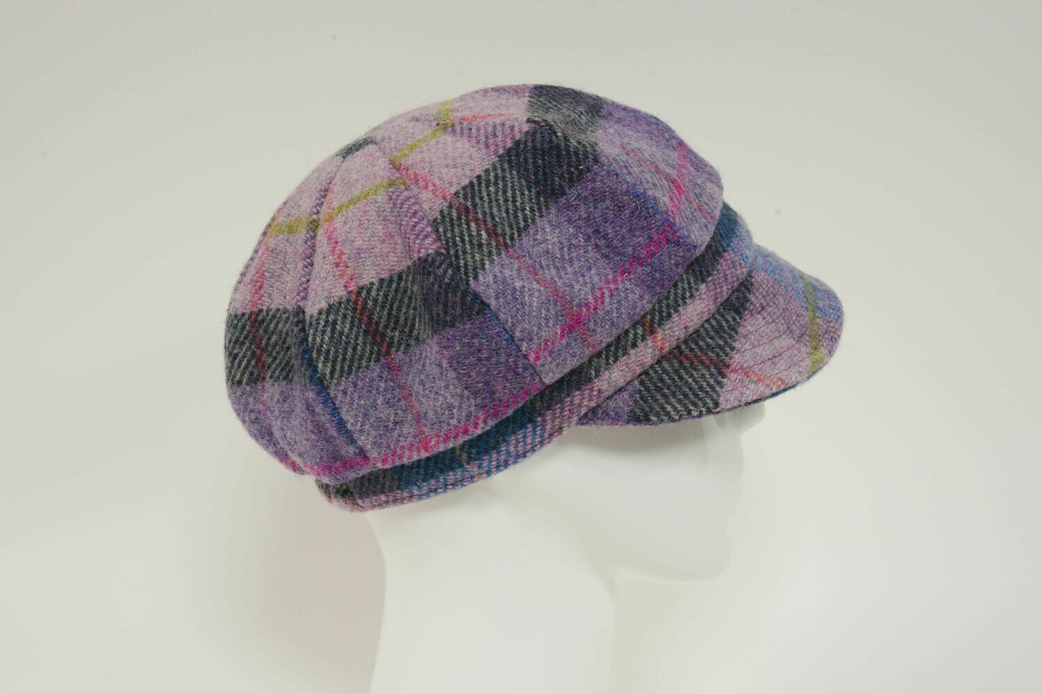 Harris Tweed Baker Boy Hat | Lilac Pastels