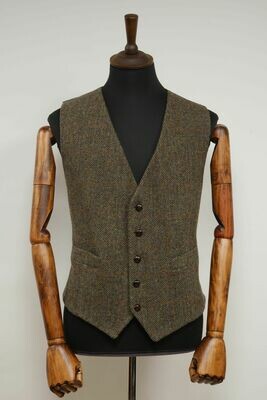 Harris Tweed Harris Tweed Mens Waistcoat | HB40 (Plain Dark Brown Lining)