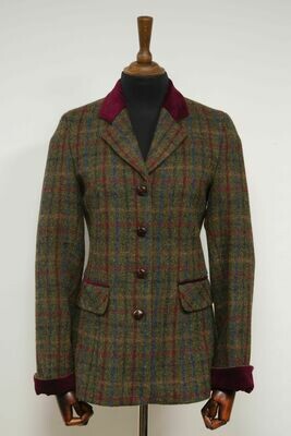 Harris Tweed Maggie Jacket | Green/Burgundy Multi