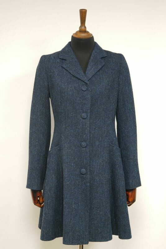Harris Tweed Zoe Coat | Navy Herringbone
