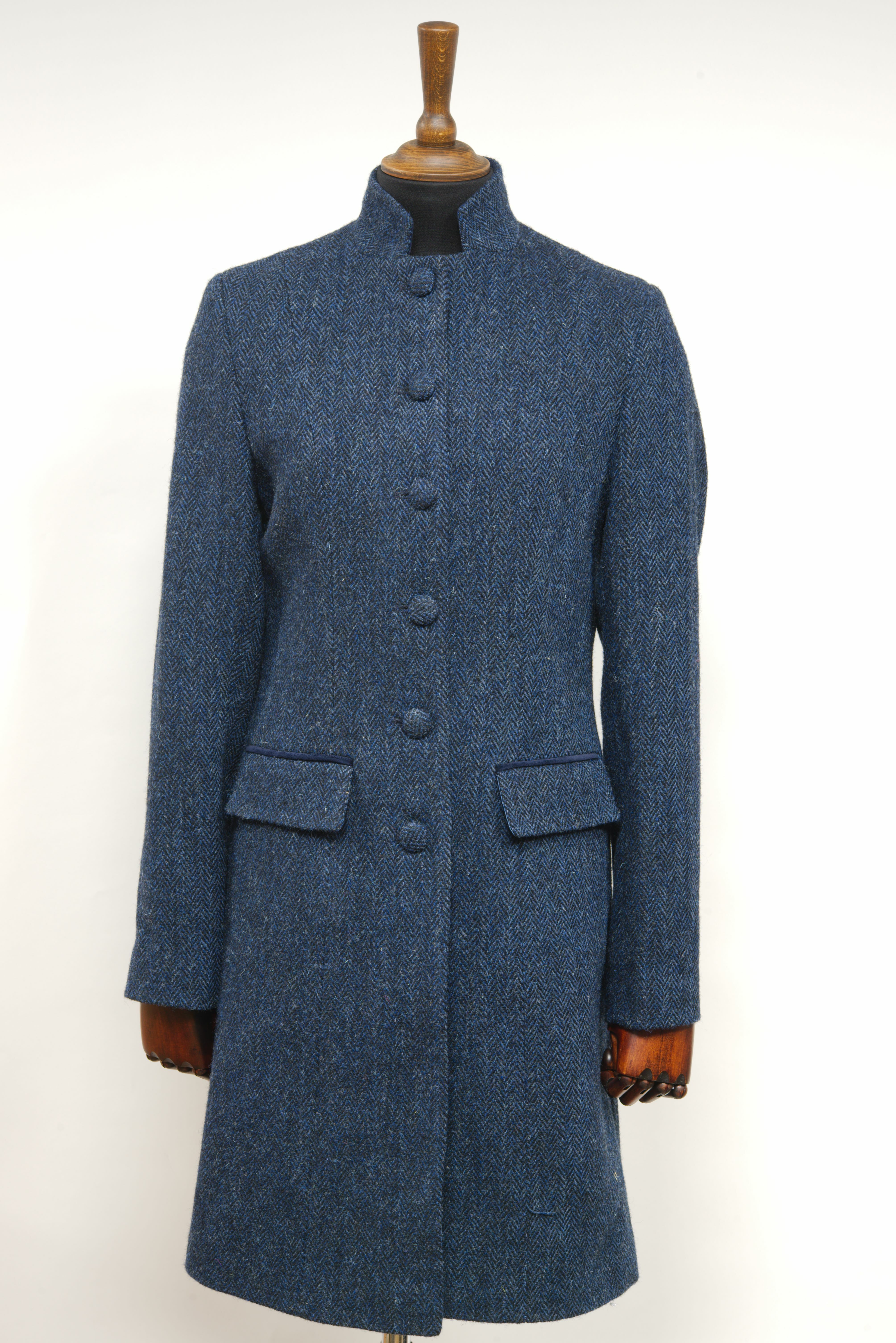 Harris Tweed Lucy Coat (Mandarin Collar) – Harris Tweed Lucy Coat