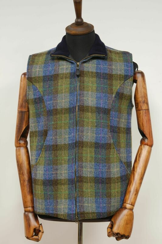 Harris Tweed Gilet | Denim Sage