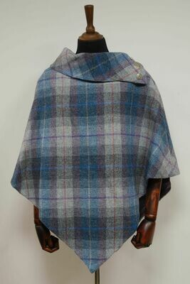 Harris Tweed Ladies Celtic Cape | Lavender Check