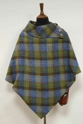 Harris Tweed Ladies Celtic Cape | Denim Sage