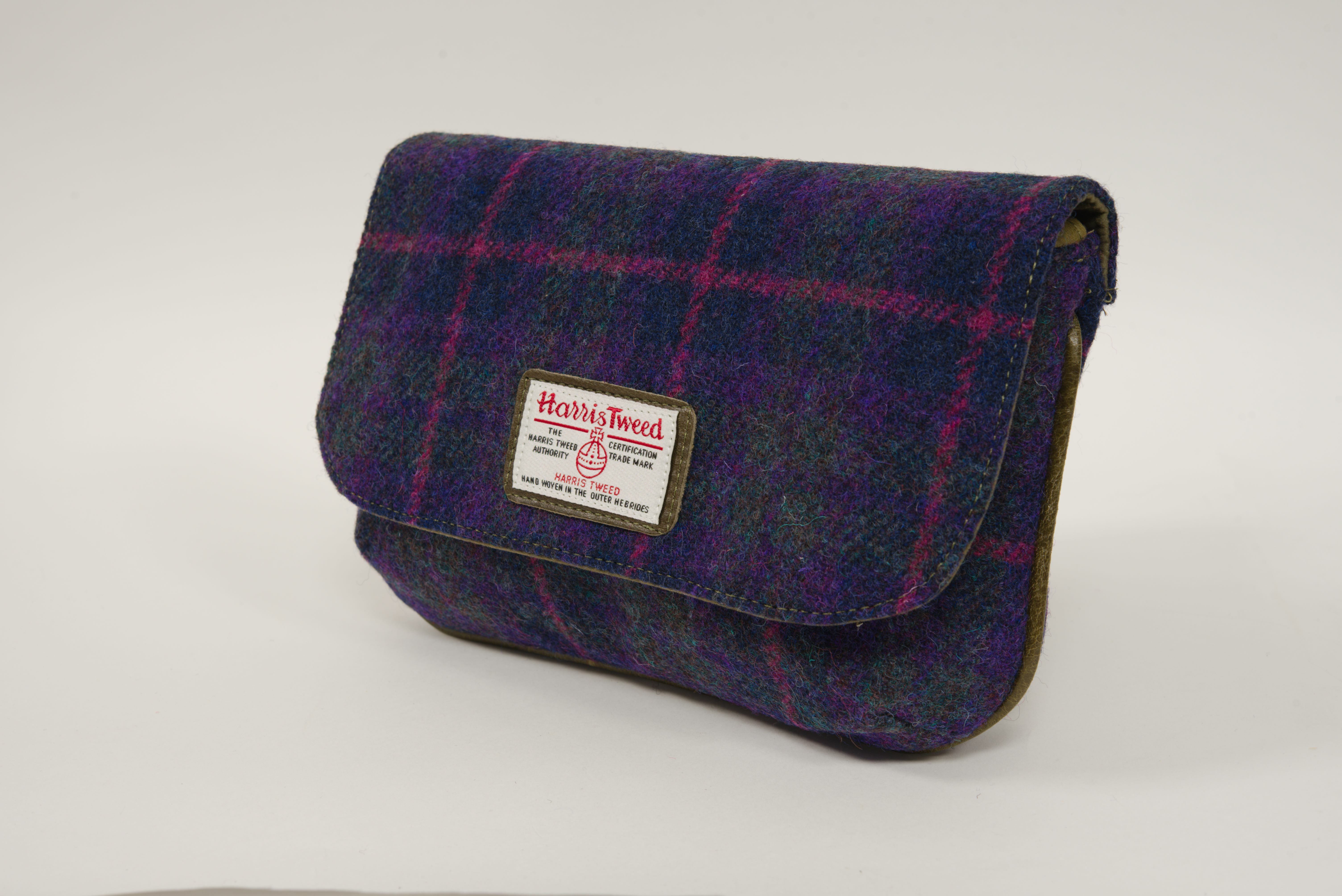 Harris Tweed Katie Bag A097 Green Leather