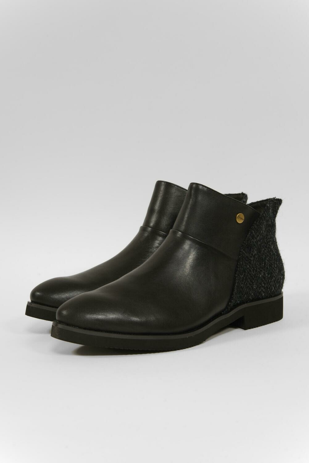 Harris Tweed Eilidh Boots | Dark Charcoal Herringbone