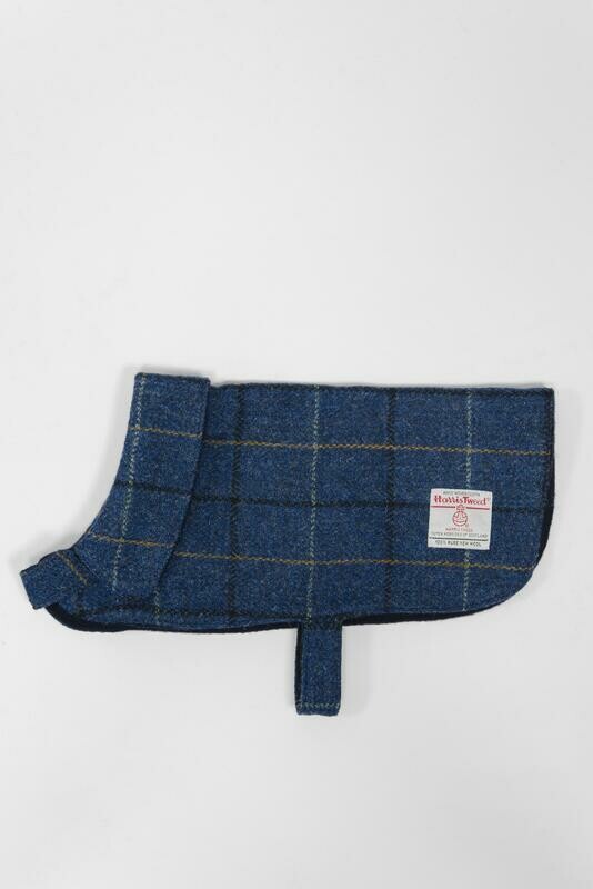 Harris Tweed Cosy Dog Coat | Navy Windowpane Prices From