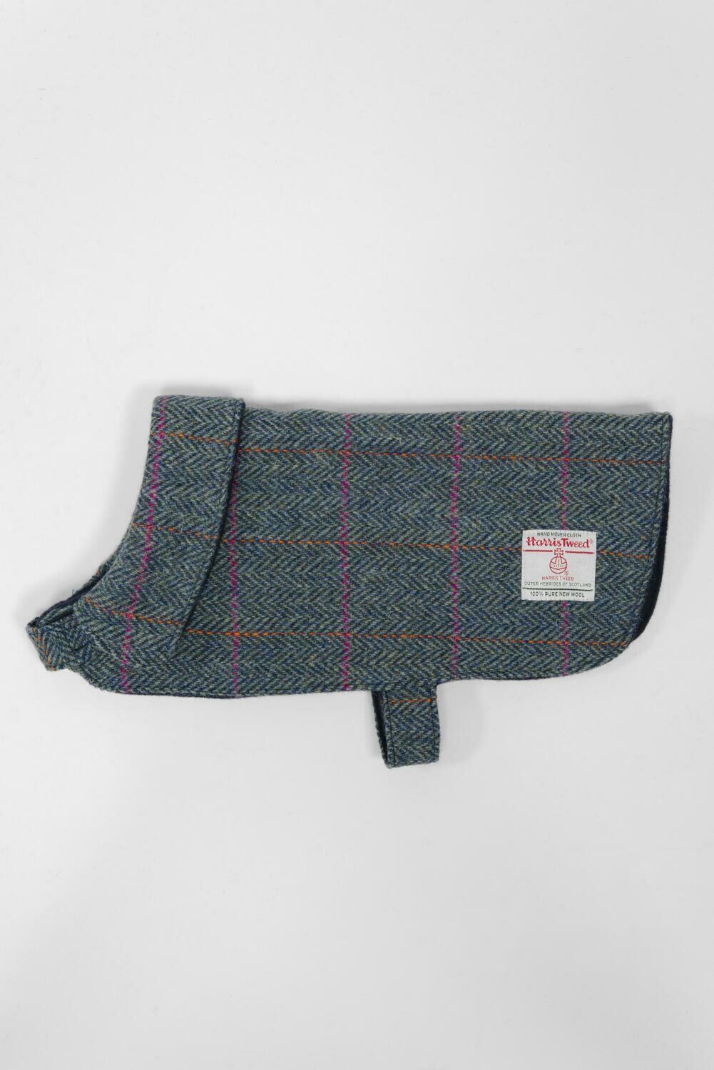Harris Tweed Cosy Dog Coat | Turquoise Herringbone Prices From