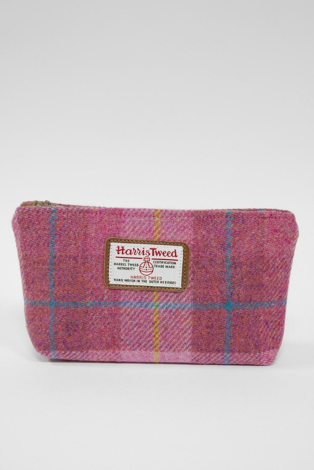 Harris Tweed Cosmetic Bag A0223 (Tan Leather) Harris Tweed Cosmetic Bag A0223 (Tan Leather