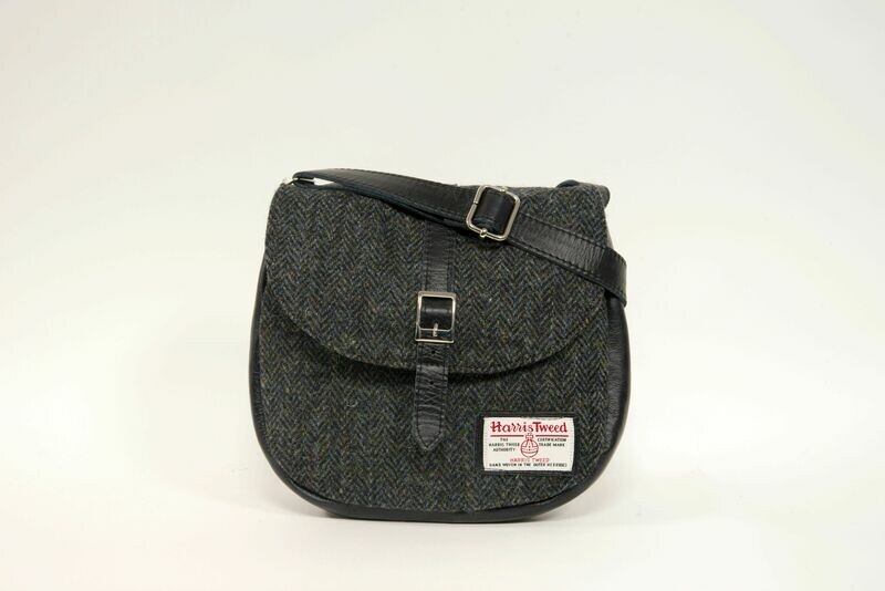Harris Tweed Catriona Bag | HB85 (Black Leather)