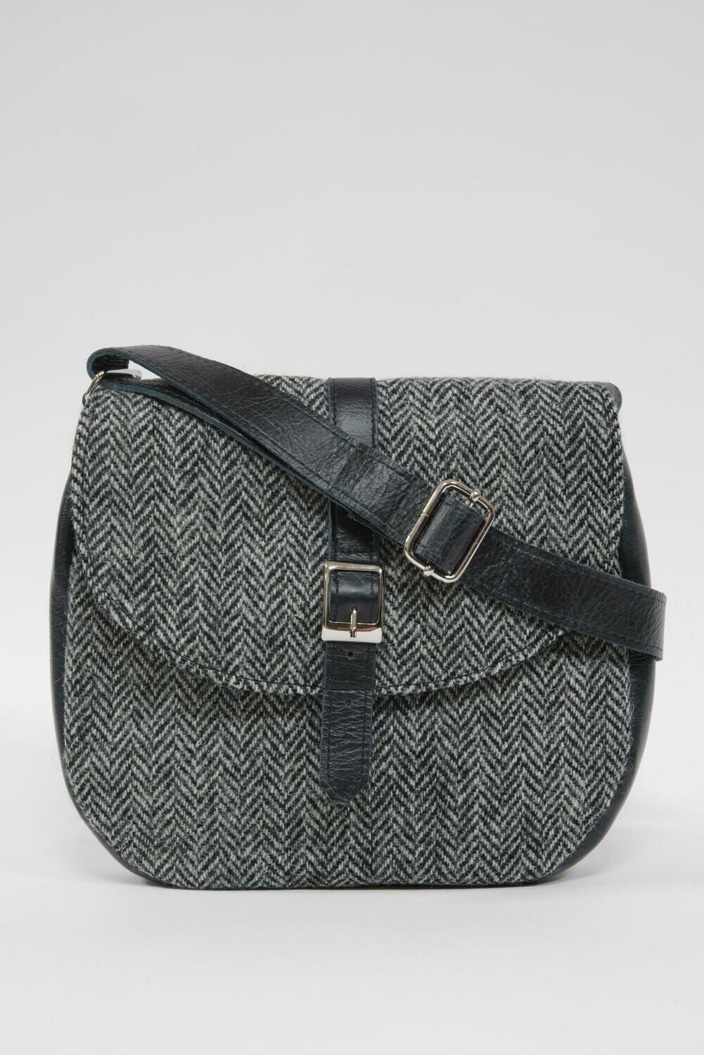 Harris Tweed Catriona Bag | HB1 (Black Leather)