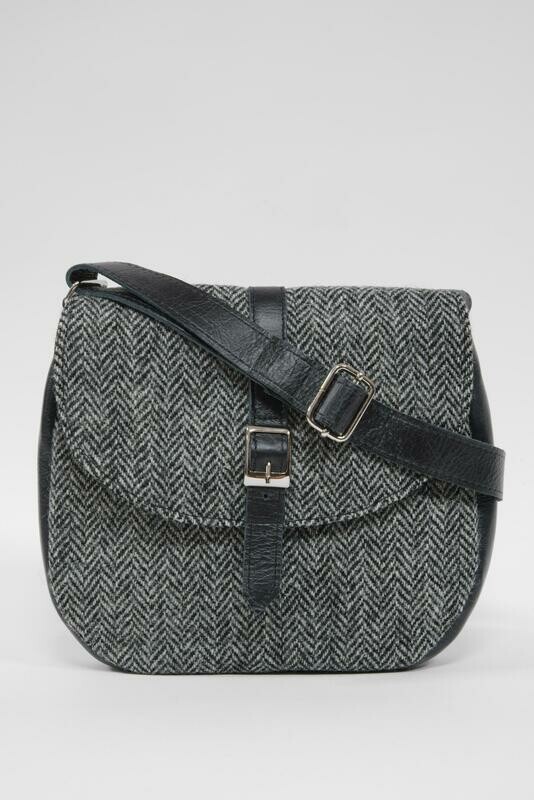 Harris Tweed Catriona Bag | HB1 (Black Leather)
