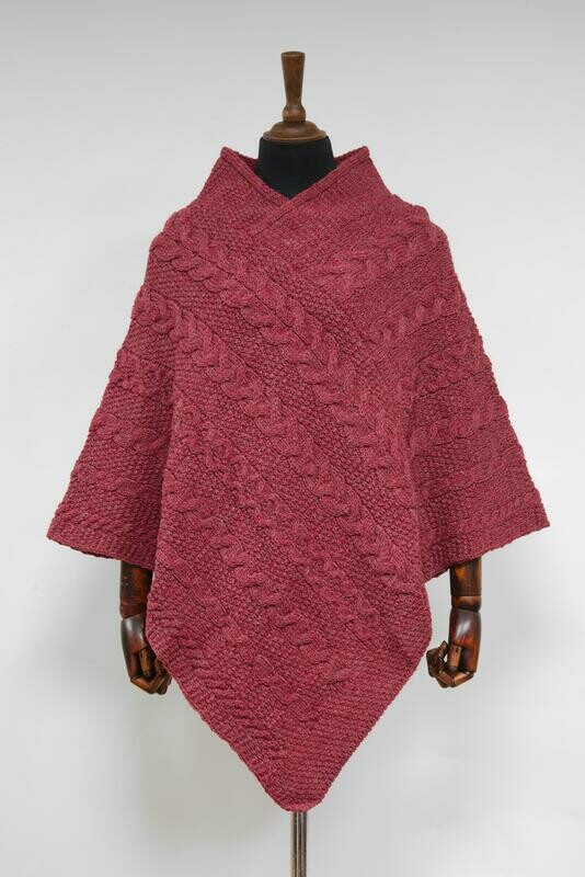 V-Neck Poncho | Coral