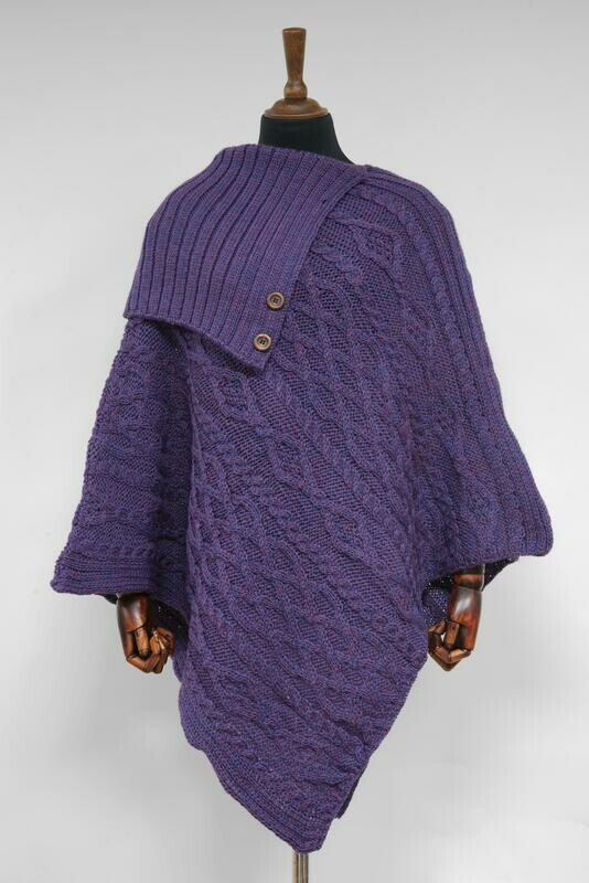 Long Neck Poncho | Purple