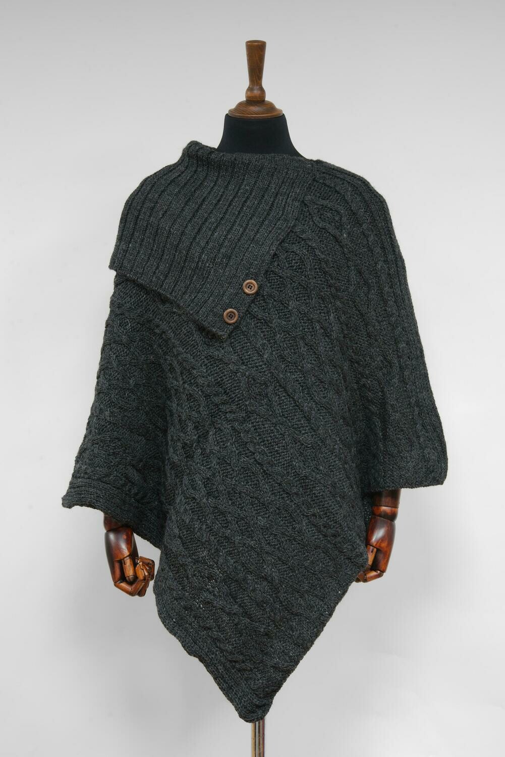 Long Neck Poncho | Charcoal
