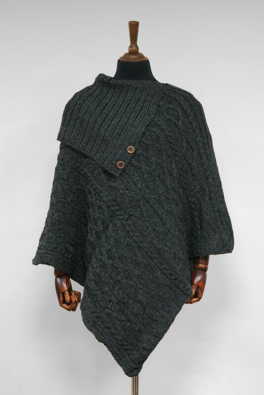 Long Neck Poncho | Charcoal