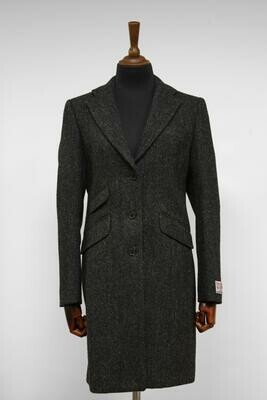 Harris Tweed Tori Coat | Dark Charcoal Herringbone